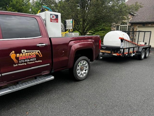 Barefoot Services truck — Soft Washing and Pressure Washing